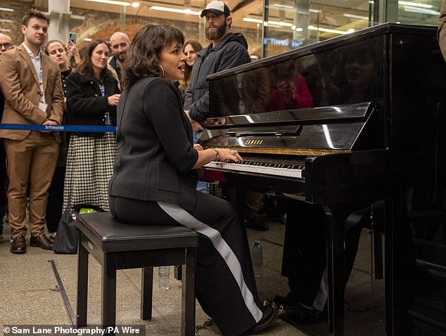 In March, Norah, 45, delighted passersby when she performed a medley of songs on Elton John's piano