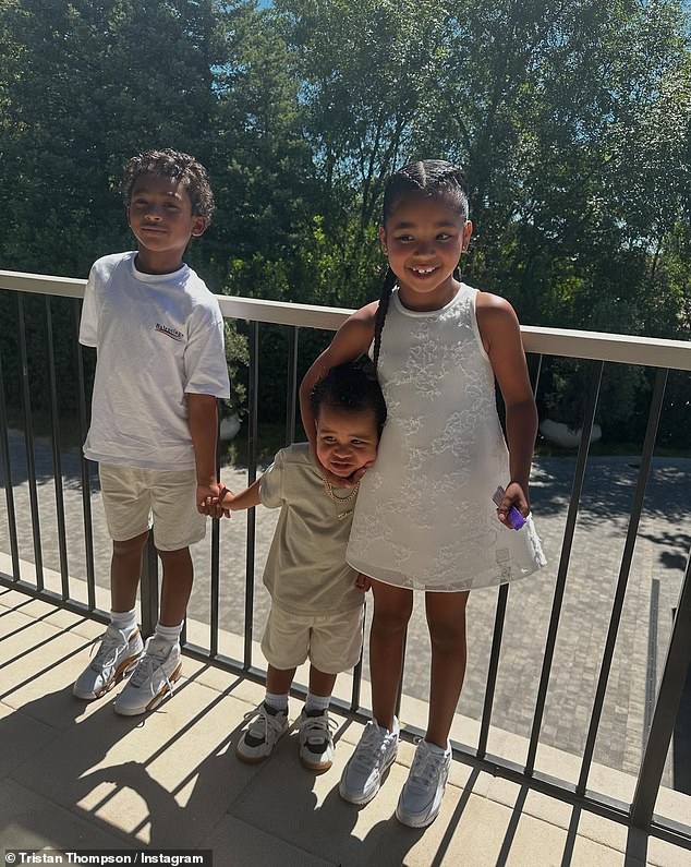 The NBA star took to his Instagram page to show off a plethora of photos of him with son Prince, eight; daughter True, six, and son Tatum, two