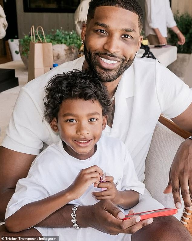 Fans also see the Cleveland Cavalier star proudly showing off his children and smiling next to them as they shared a heartwarming moment