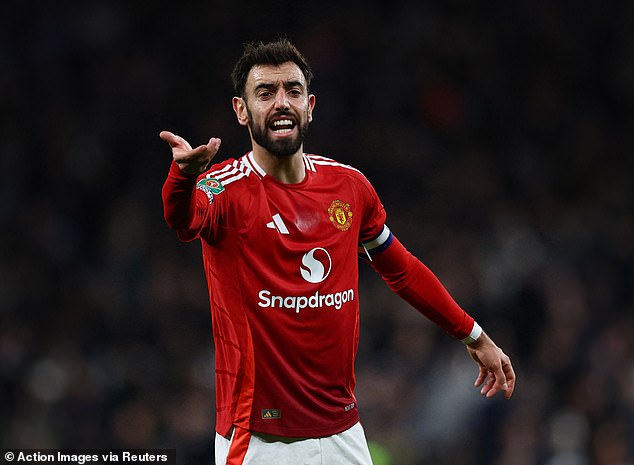 There was a lot of arm waving from Bruno Fernandes and he was eventually booked late