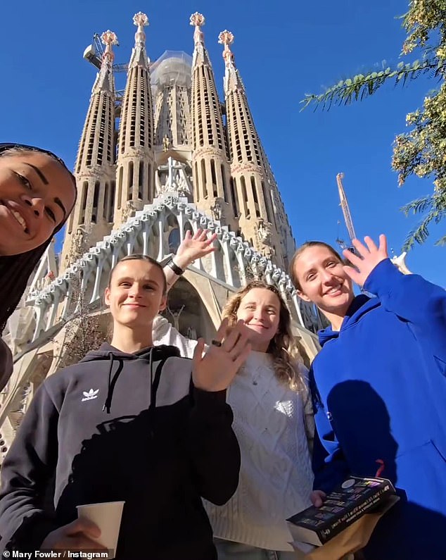 Fowler and her Manchester City teammates took in the sights of Barcelona along the way