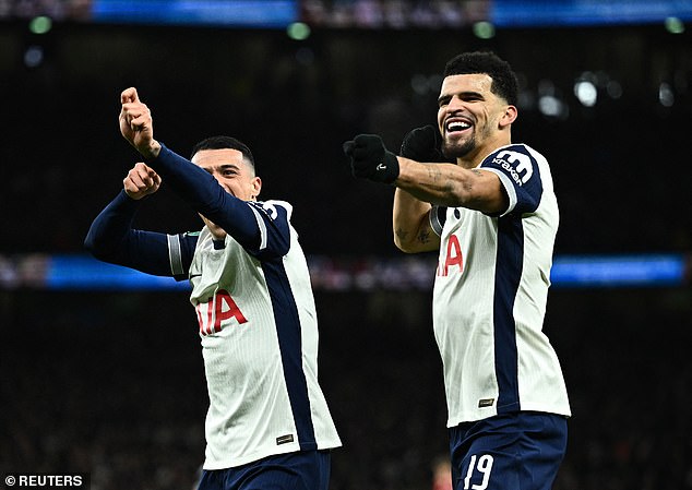 Solanke (right) made it three with a fine solo goal, his ninth of the season