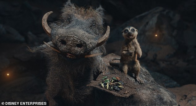 He somehow manages to make the banter between Timon the meerkat (Billy Eichner) and Pumbaa the warthog (Seth Rogen) more tiresome than funny.