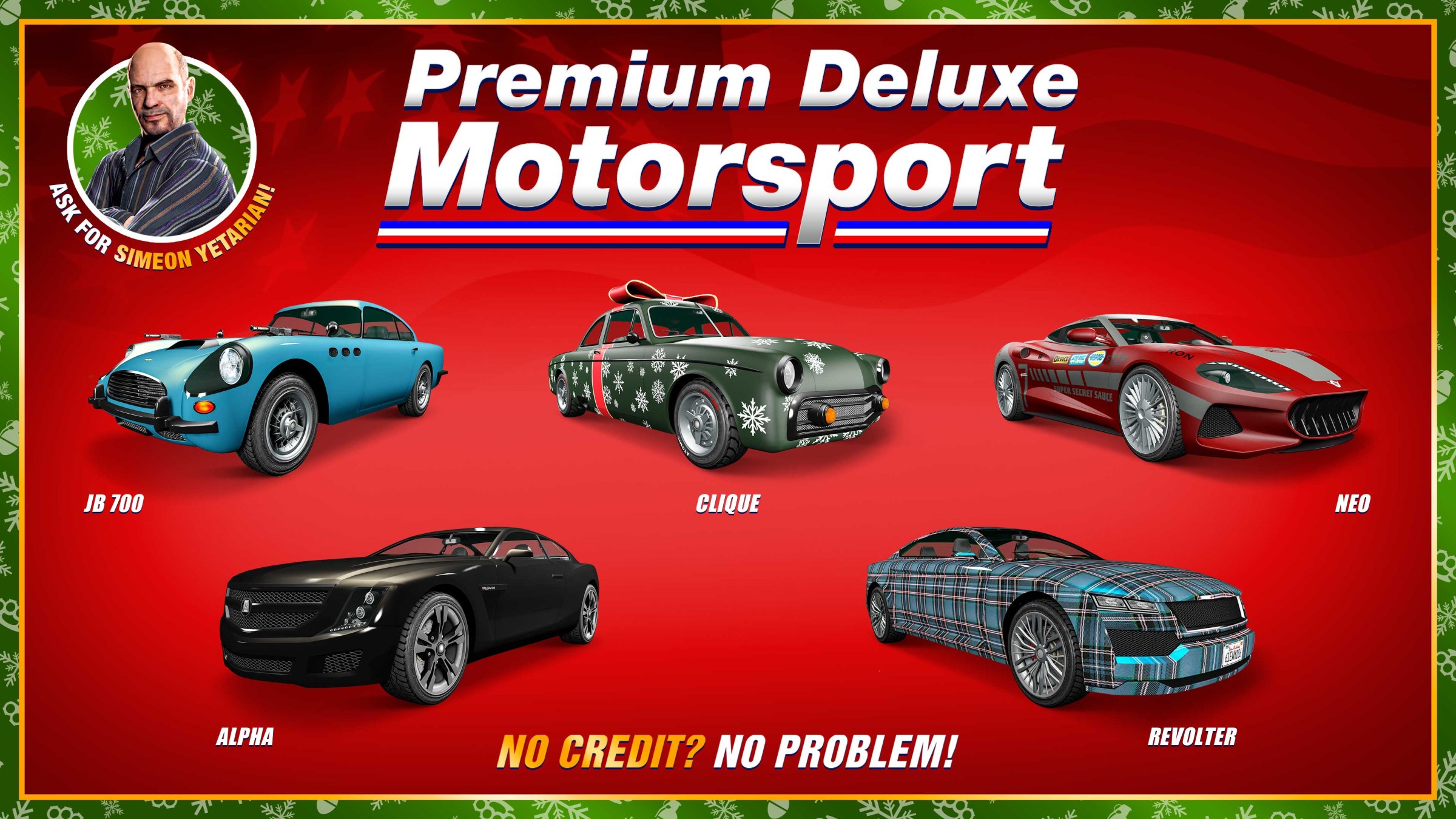 GTA Online vehicle promo art at Premium Deluxe Motorsport this week