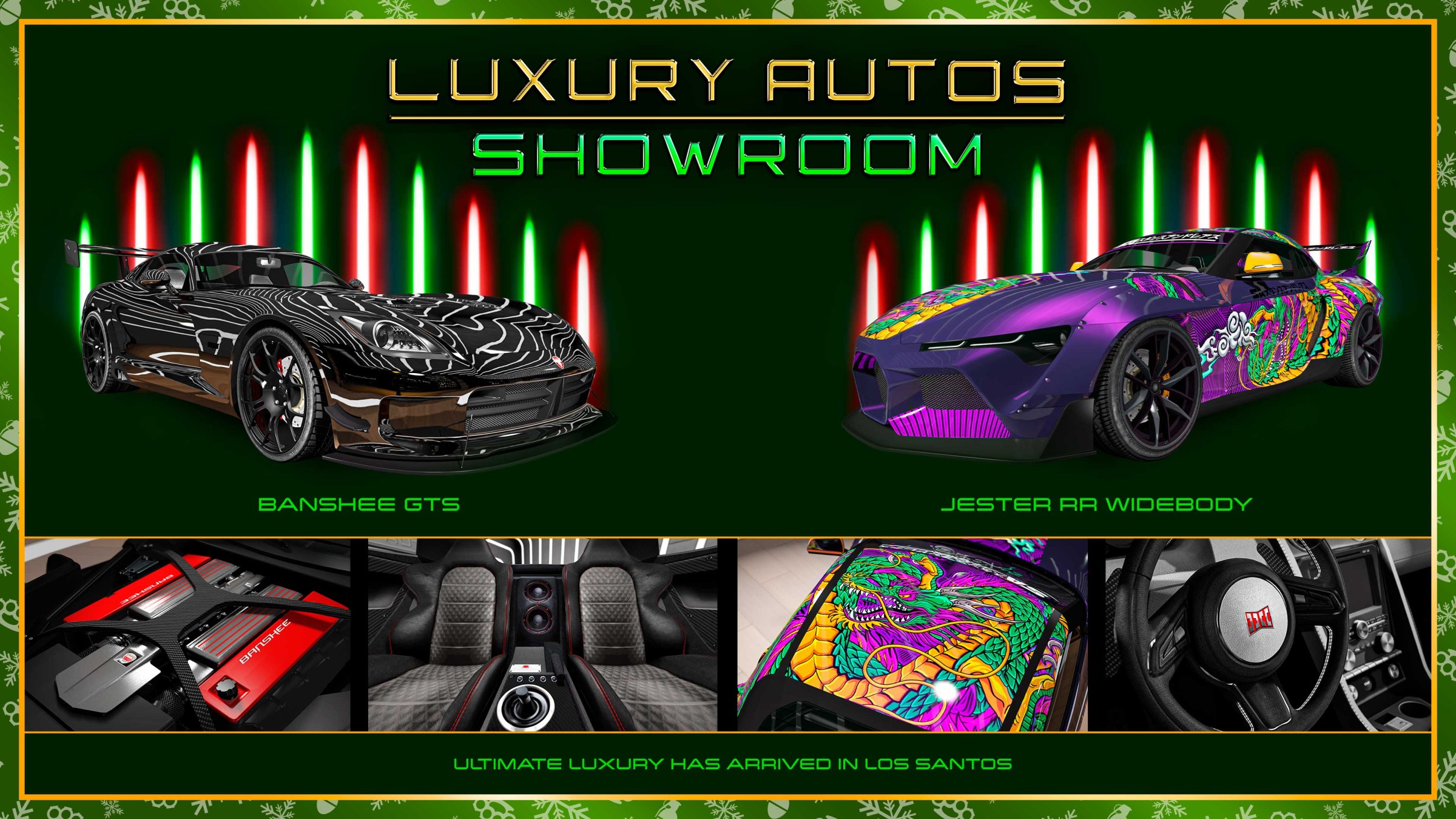 GTA Online vehicle promo art in Luxury Autos Showroom this week