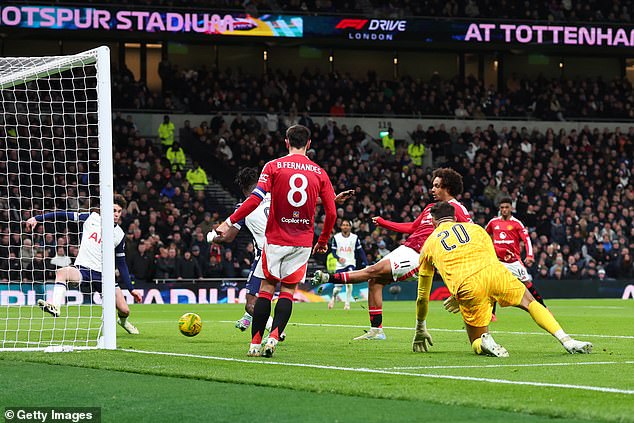 Joshua Zirkzee struck home after a loose pass from Forster put Spurs under pressure