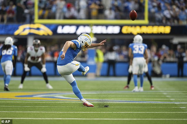 Dicker made NFL history on Thursday night with his kick on the stroke of halftime in LA