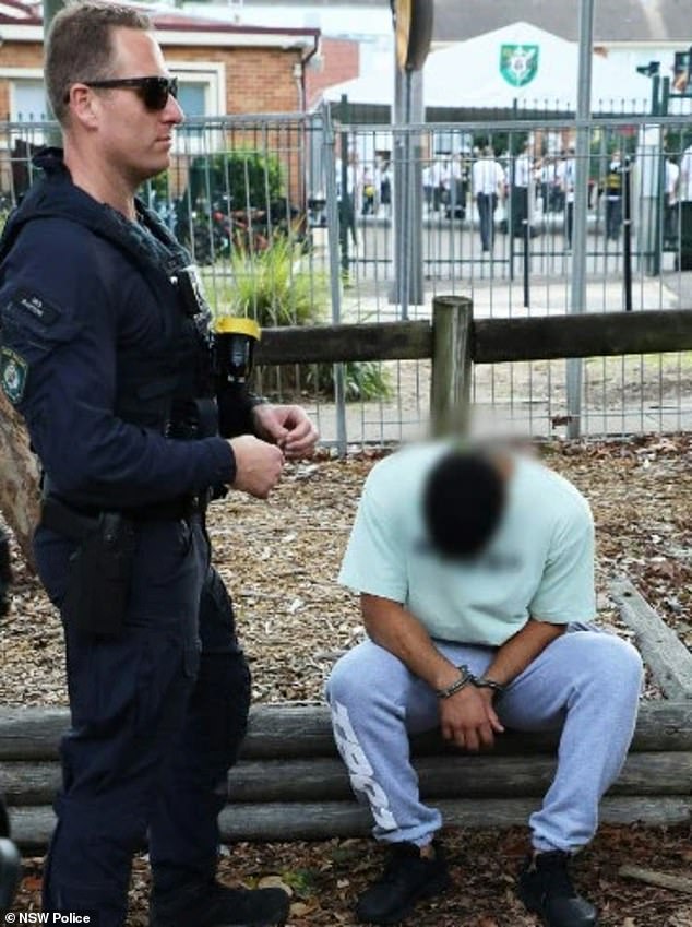 Wakeham, 25, (right) was arrested at Brookvale Oval on Sydney's Northern Beaches as part of a major police investigation