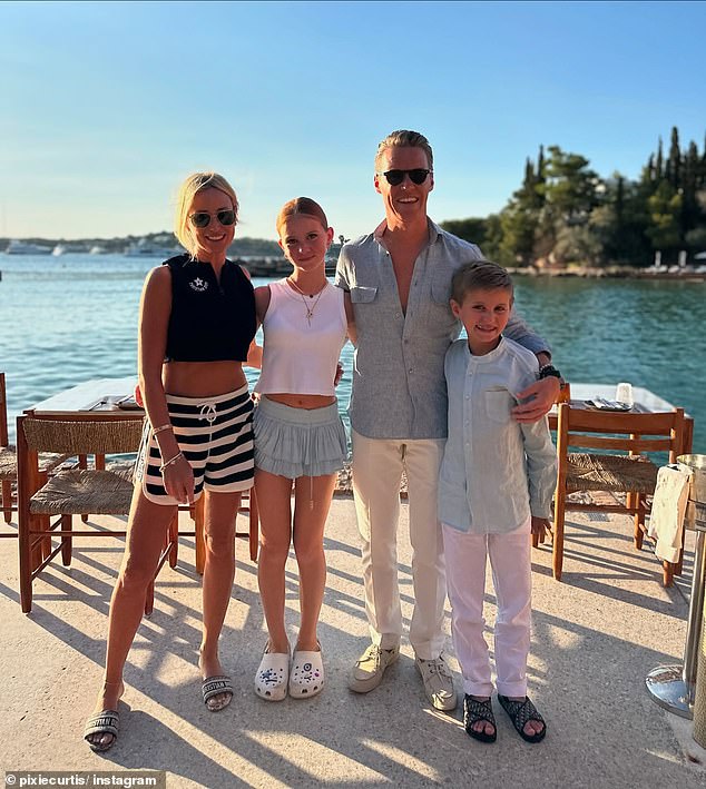 Roxy Jacenko pictured with her family in Greece