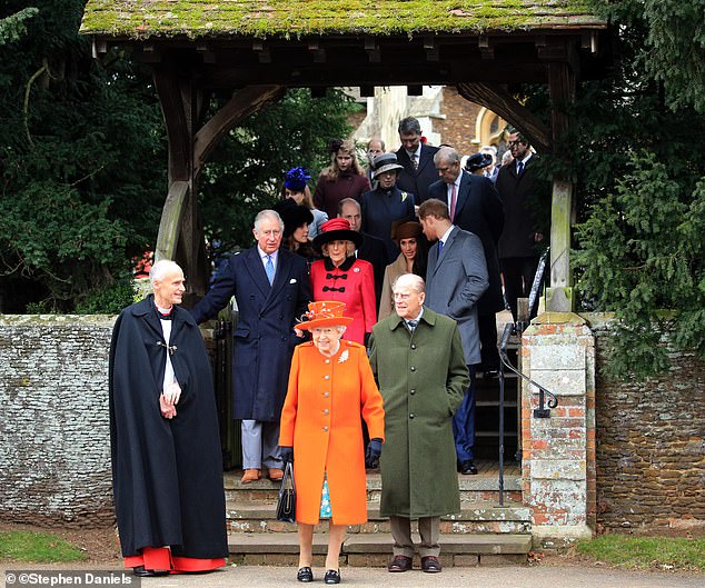 The late queen and her family attended a church service on Christmas Day in 2017