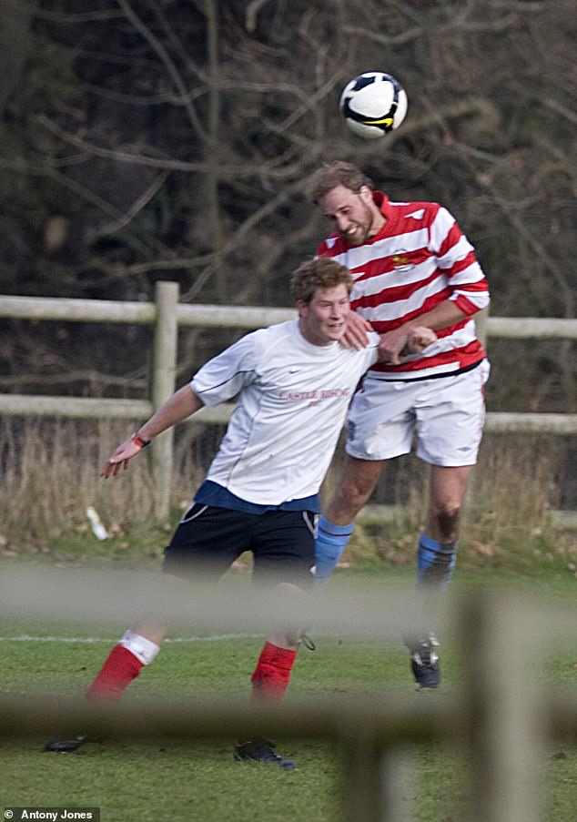 Prince Harry and William play a festive football match on Christmas Eve in 2008