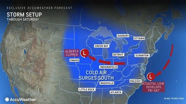 The combined force of two winter storms is bringing dangerous travel conditions to the Midwest and Northeast states as holiday travel begins