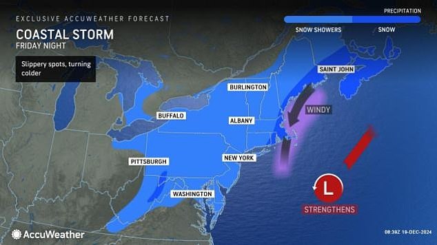 Meanwhile, a new storm is developing in the Atlantic Ocean off the coast of the Carolinas. This wintry system could bring heavy snow and strong winds to the Northeast