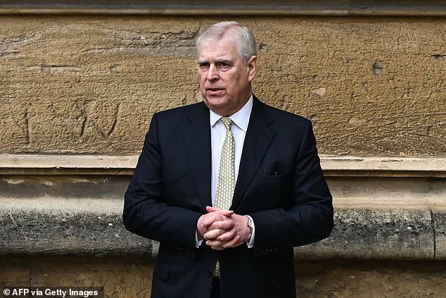 The Duke of York at St George's Chapel at Easter earlier this year