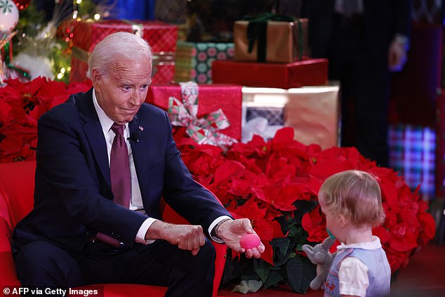 President Joe Biden later got payback by getting hit with a ball, while Dr. Biden continued to read the story to the children