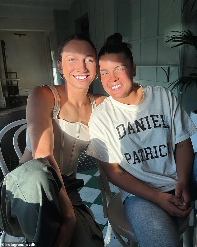 Sophie's new girlfriend Madison is friends with her former flame Sophie Van De Heuvel (both pictured) as they are both Essendon teammates and appear in many online snaps together