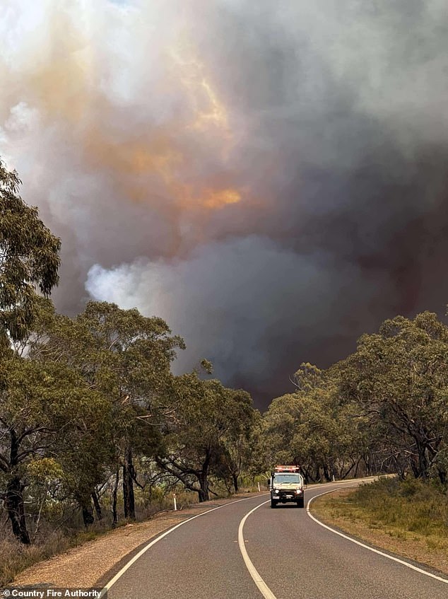 Residents of the nearby towns of Bellfield, Bellfield Settlement, Flat Rock Crossing, Fyans Creek, Grampians Junction and Halls Gap have all been told to evacuate immediately.