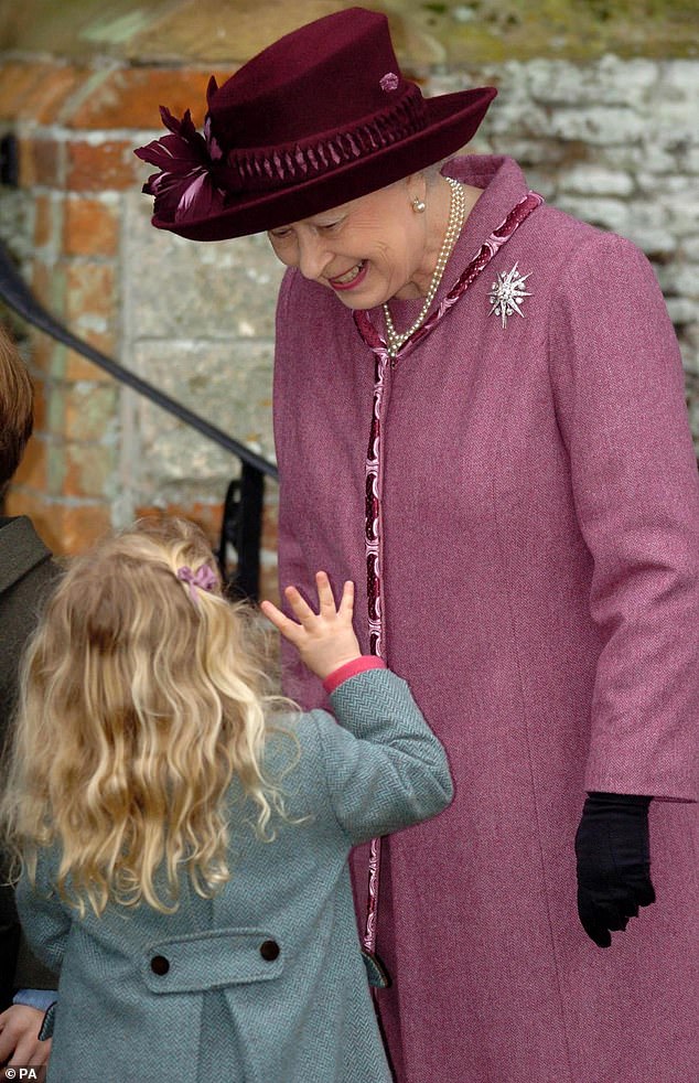 Queen Elizabeth II smiles at her great-niece, four-year-old Margarita Armstrong-Jones in 2006