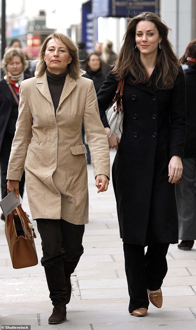 Instead of spending Christmas at the world-famous Sandringham Estate, Kate opted to travel to Scotland to spend the holidays with her parents and family. Pictured with her mother Carole on November 10, 2006