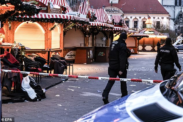 A car drove into a group of people visiting the market in the German city on Friday evening