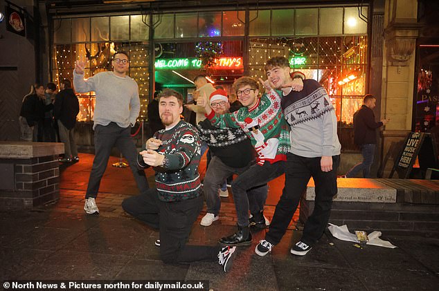 NEWCASTLE: Partygoers channel their inner granny with spectacular Christmas jumpers