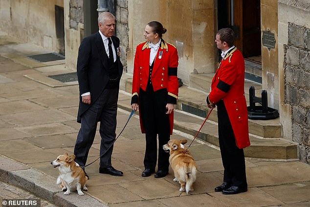 The Duke of York was given two dogs by her late majesty when she died, but the 64-year-old won't walk any of them because he is so 'demoralised'