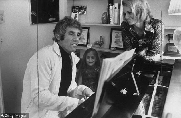 The actress later married composer and producer Burt Bacharach in 1965 until their divorce in 1981; seen above in 1974