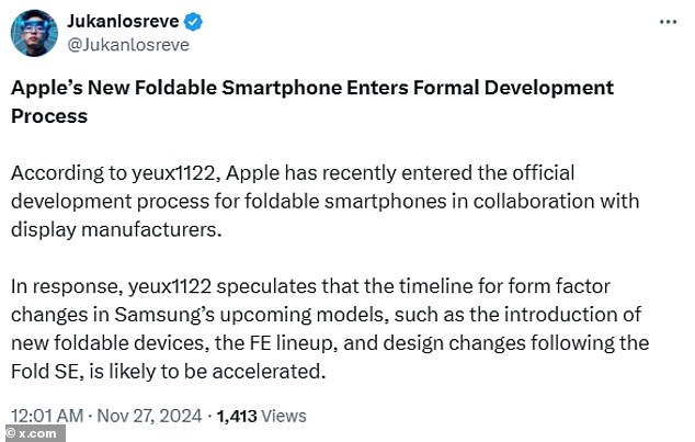 According to a leak, Apple internal executives are accelerating work on the foldable tablet and have entered a 'formal development process'