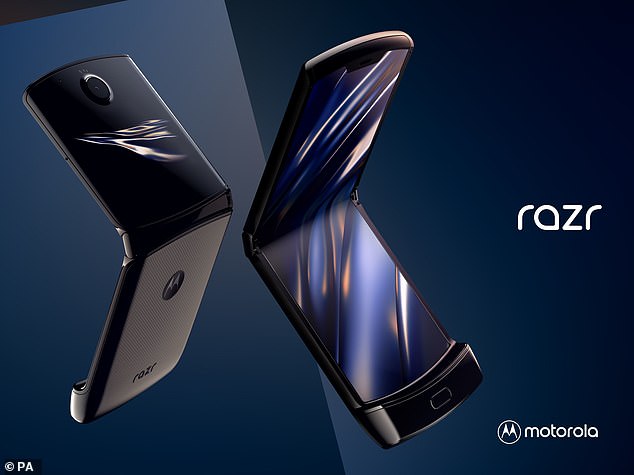 Motorola's reinvented Razr flip mobile has a 6.2-inch foldable screen, which bends in half to close in the same way as older 'clamshell' handsets