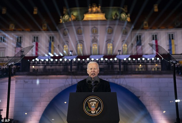 President Joe Biden delivers a speech to mark the one-year anniversary of Russia's invasion of Ukraine