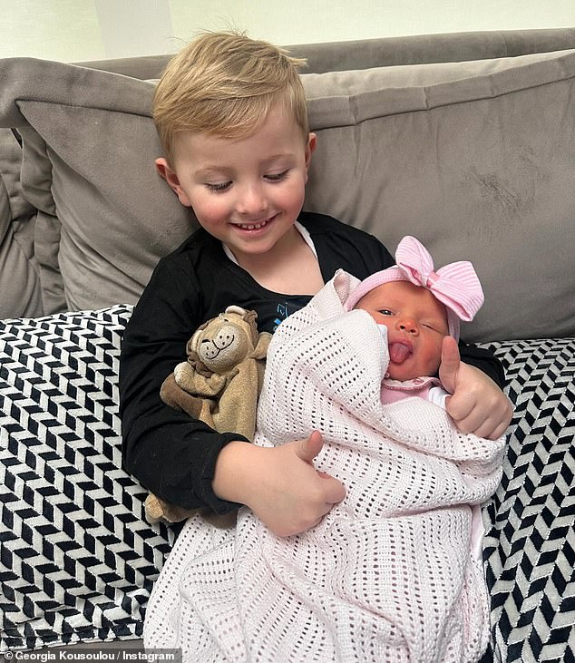 It comes after Georgia shared the adorable moment her son Brody met his newborn sister for the first time