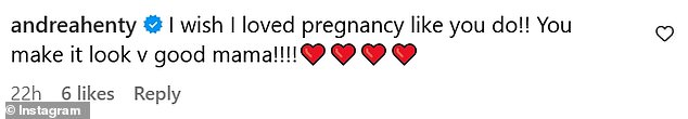 Arabella's followers and some of Billy's relatives rushed to the comments to compliment the beautiful mother-to-be