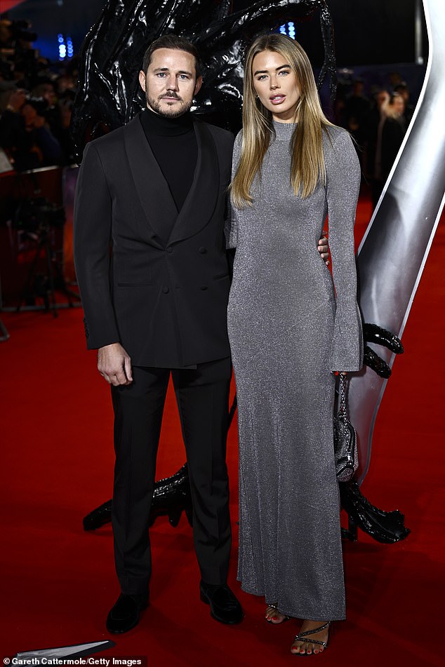 The couple made their first red carpet appearance together at the UK premiere of Venom: The Last Dance after reportedly dating in secret for months (pictured in October)