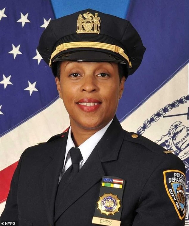 Epps, seen here, claims the married cop first demanded sex from her while in his office at One Police Plaza, the headquarters of the NYPD