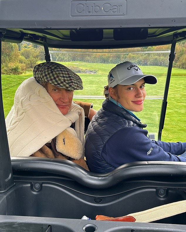 Sir Rod Stewart plays golf with his model son Alastair at Loch Lomond, Gleneagles