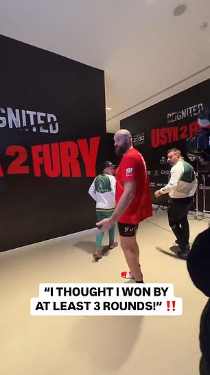 Despite leaving the ring quickly, Fury was later caught backstage by reporters