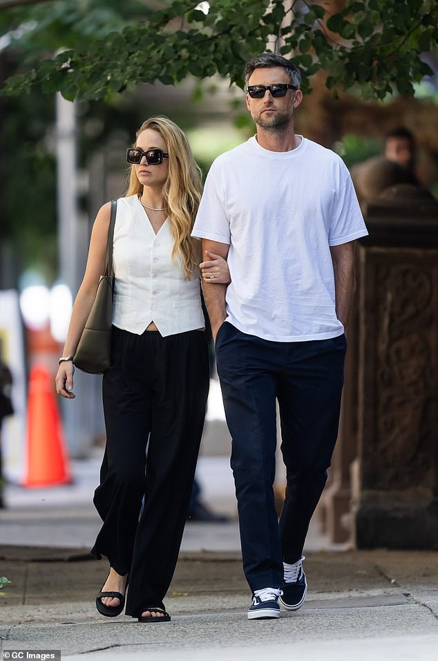 Lawrence is expecting her second child with husband Cooke Maroney, the pair already share a son, Cy, two; the couple seen in 2023