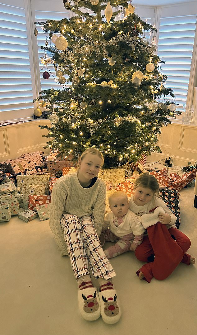 My nieces Olivia, 13, Kitty, two, and Ottie, six, in front of a Christmas tree. At this time of year, aunts, uncles and godparents are seen as ever-reliable Santa Clauses with bottomless bank accounts