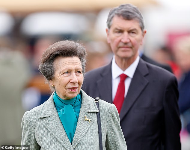 The Princess Royal, pictured with husband Sir Tim Laurence, has retained her title of hardest working royal with 217 engagements by 2024.