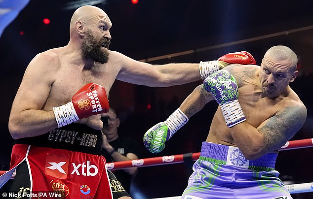 The Ukrainian defeated his British counterpart (left) in their long-awaited rematch