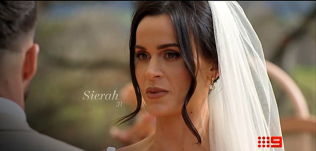 Bride Sierah Swepstone then reassures her groom Billy Belcher that 'there's nothing fundamentally wrong', before making a funny face