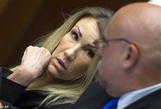 Sabrina Limon confers with her attorney Richard Terry during her murder trial in Bakersfield, California in September 2017