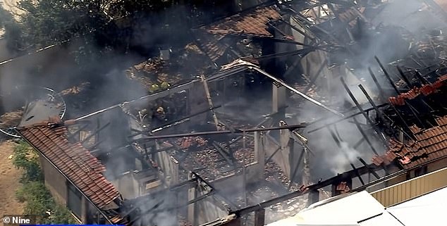 It took about 40 minutes for firefighters to get the fire under control, but not before the house was destroyed and the roof collapsed (photo)