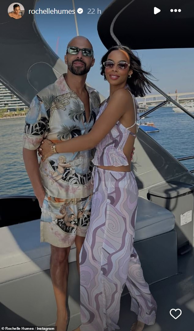 Rochelle went into her story and cozied up with husband Marvin Humes as the couple enjoyed a lavish boat ride in the sun.