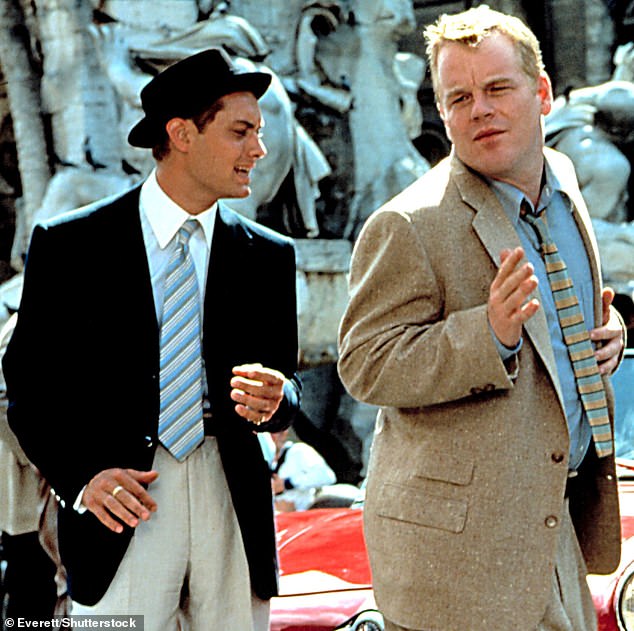 Hoffman (right) ended the 1990s with one of his most famous films, The Talented Mr. Ripley, also starring Matt Damon, Jude Law (left), Gwyneth Paltrow and Cate Blanchett