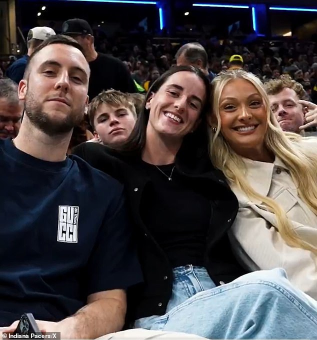 The pair sat courtside with the girlfriend of Pacers star Tyrese Haliburton during a game last month