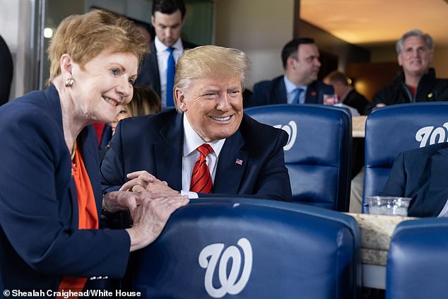 The news sparked anger over aging politicians still in power and sparked debate over America's aging political class, with both President Joe Biden, 81, and Donald Trump, 78, repeatedly facing questions about their mental fitness for an office (Trump poses for a photo with Rep. Kay Granger)