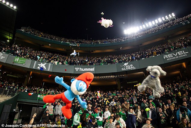 Soft toys rained down on the Estadio Benito Villamarin ahead of Sunday's match