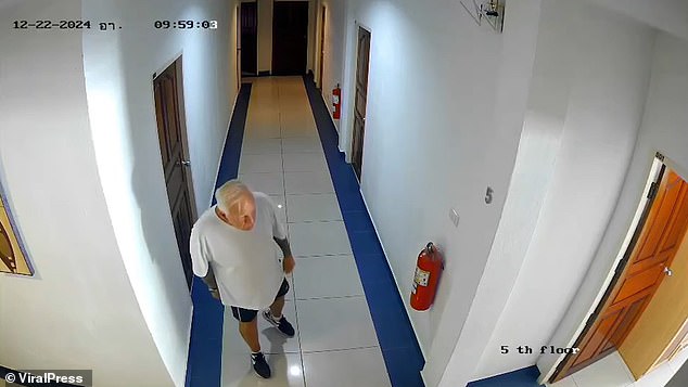 Beataidh was captured on CCTV emerging from the room looking nervous four days later on December 22