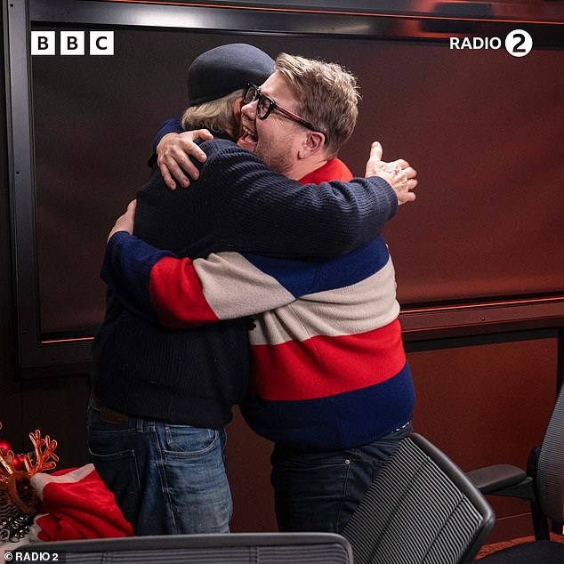 James [Smithy] and Larry [Mick] shared a warm hug when they were reunited on the show